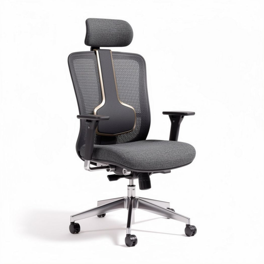Fotel biurowy ergonomiczy z funkcją regulacji wysokości szary 60 x 60 x 120cm